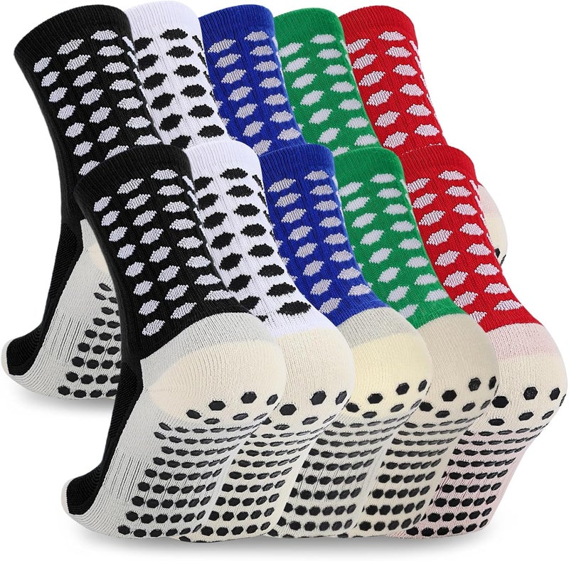 Ultrafun 3/5 Pairs Soccer Socks with Grip Pads Non Slip Football Basketball Sports Socks for Men Women - Image 1